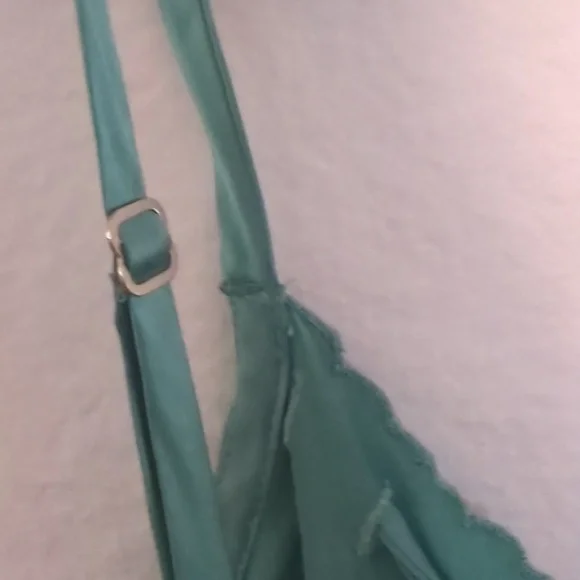 Betsey Johnson Silk Teal Lace Trim Dress - Picture 10 of 10